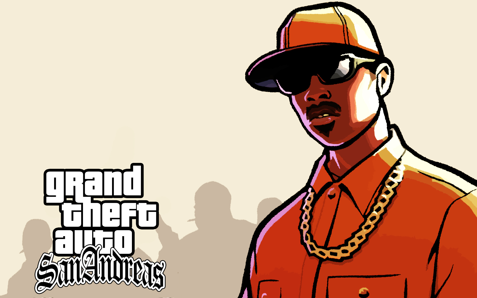 Гта сан 5 на телефон. ГТА Сан андреас оранжевый гангстер. Grand Theft auto San Andreas Grand. ГТА Сан андреас заставка. ГТА Сан Андрес картинки.