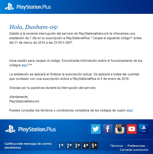 PlayStation Plus Down Reward