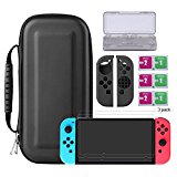 Bestico Protector Kit per Nintendo Switch, Switch Accessori 7 in 1 include Nintendo Switch Custodia/Case per Game Card /3pcs HD Pellicole Protettive per Nintendo Switch / Cover Protettiva in silicone Joy-Con