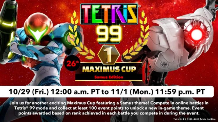 Tutto sul nuovo Maximus Cup di Metroid Dread in Tetris 99