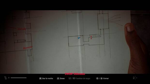 Silent Hill Townfall - Riprovare; posizione della sala sud-ovest del primo piano, dove si trova la Chiave della cassaforte 6
