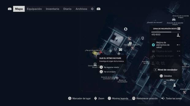 Control Resonant - Localizzazione sulla mappa per sbloccare la missione secondaria Que el ritmo no pare