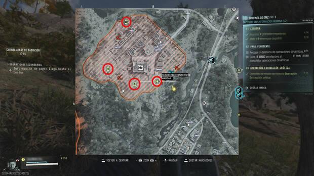 Call of Duty: Modern Warfare 4 - conos en el mapa de los telfonos de operaciones dinmicas del modo DMZ